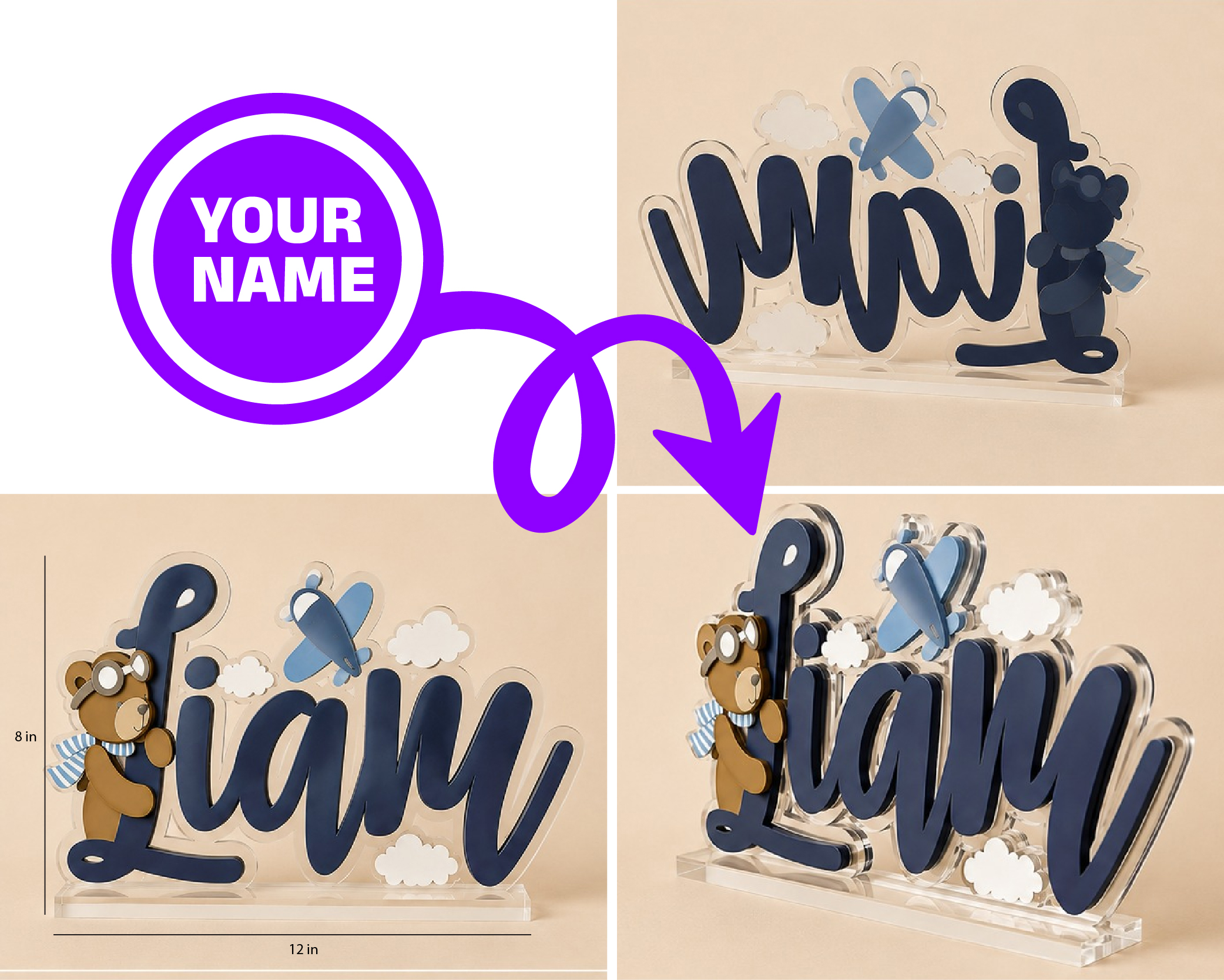 Kids Acrylic Name Stand